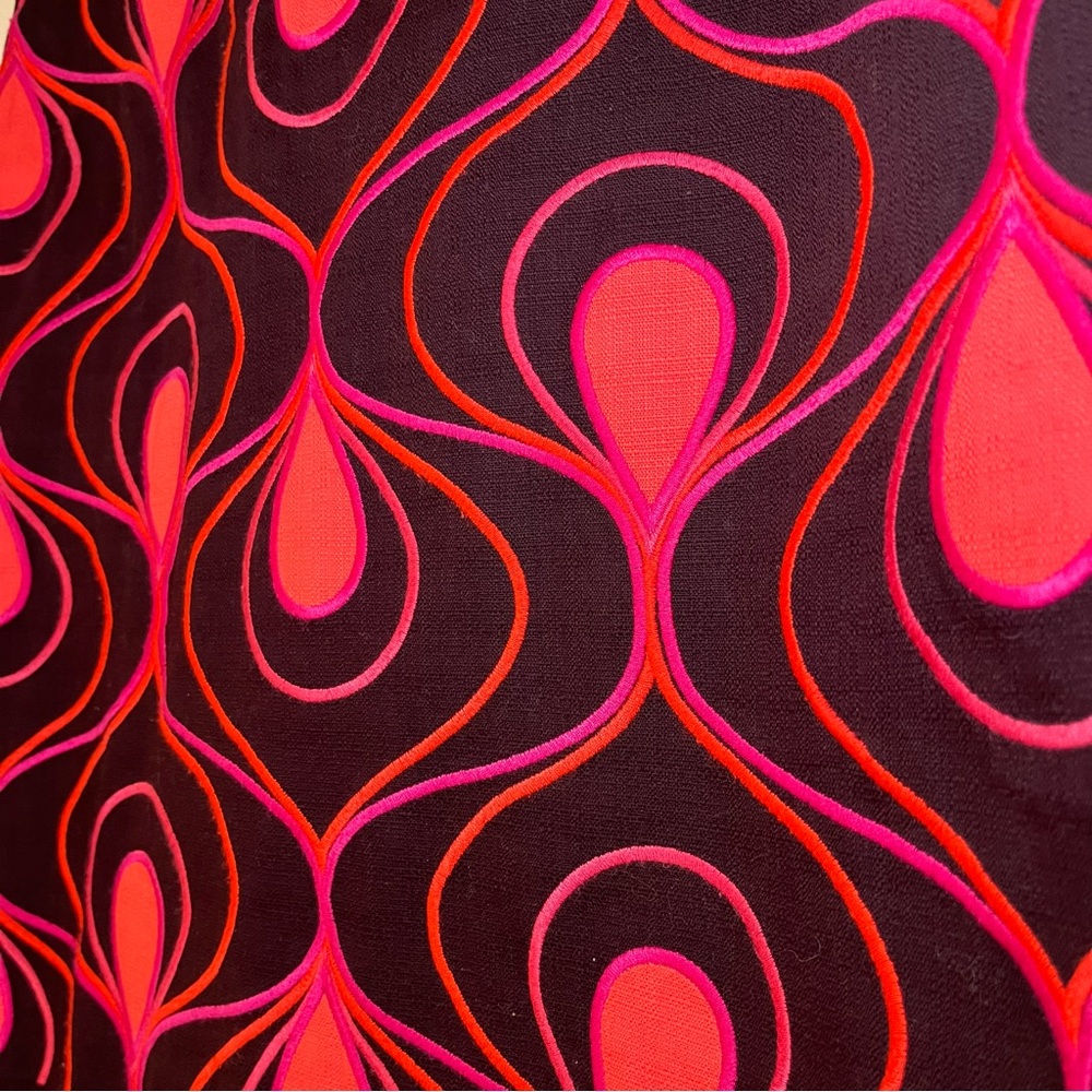 Boden Retro Swirl Embroidered Skirt Size 8 Cotton Pattern Geometric - Picture 2 of 6